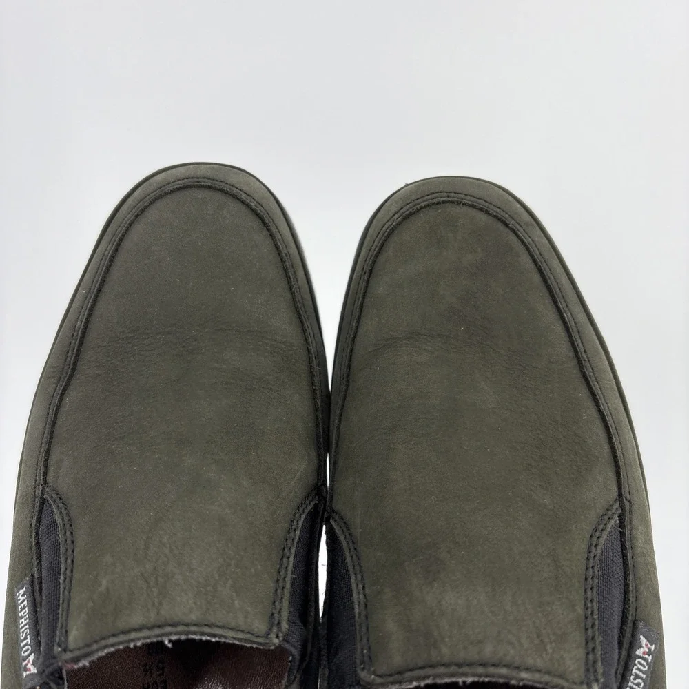 Mephisto Air-Jet Wedge Slip On Loafers 8 Olive Fern Moss Green Nubuck Leather